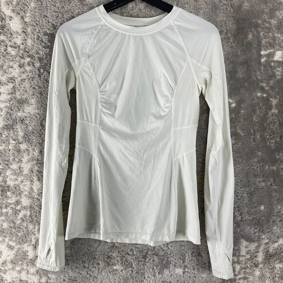 lululemon athletica Tops - Lululemon Size 4 Athleisure Top White Long Sleeve Pullover Casual